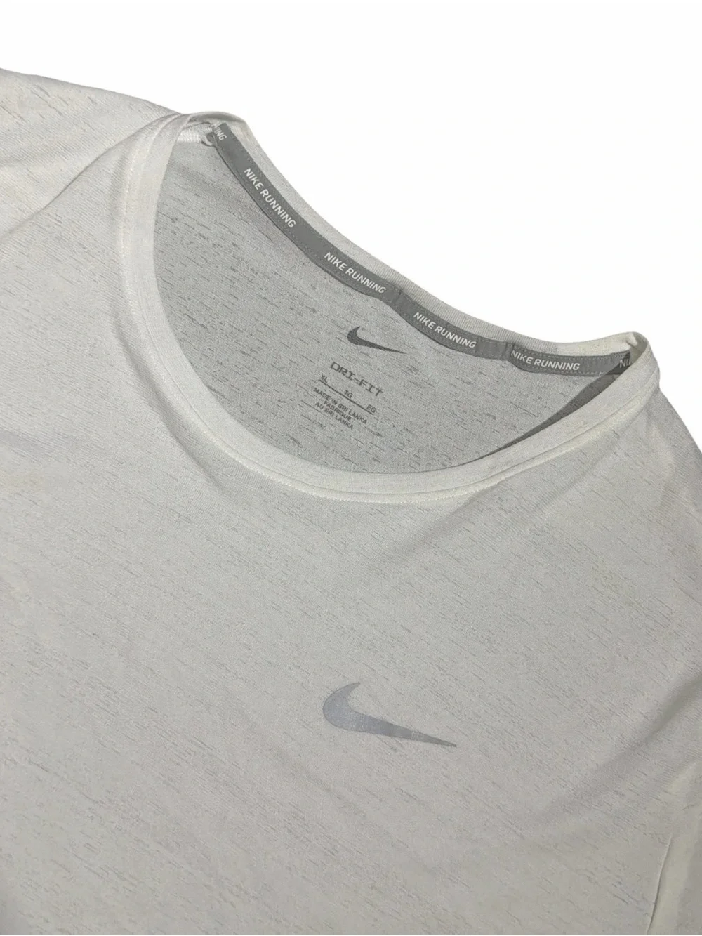 Nike Running Dri-FIT Lightweight Performance Tee Men’s XL White Gray